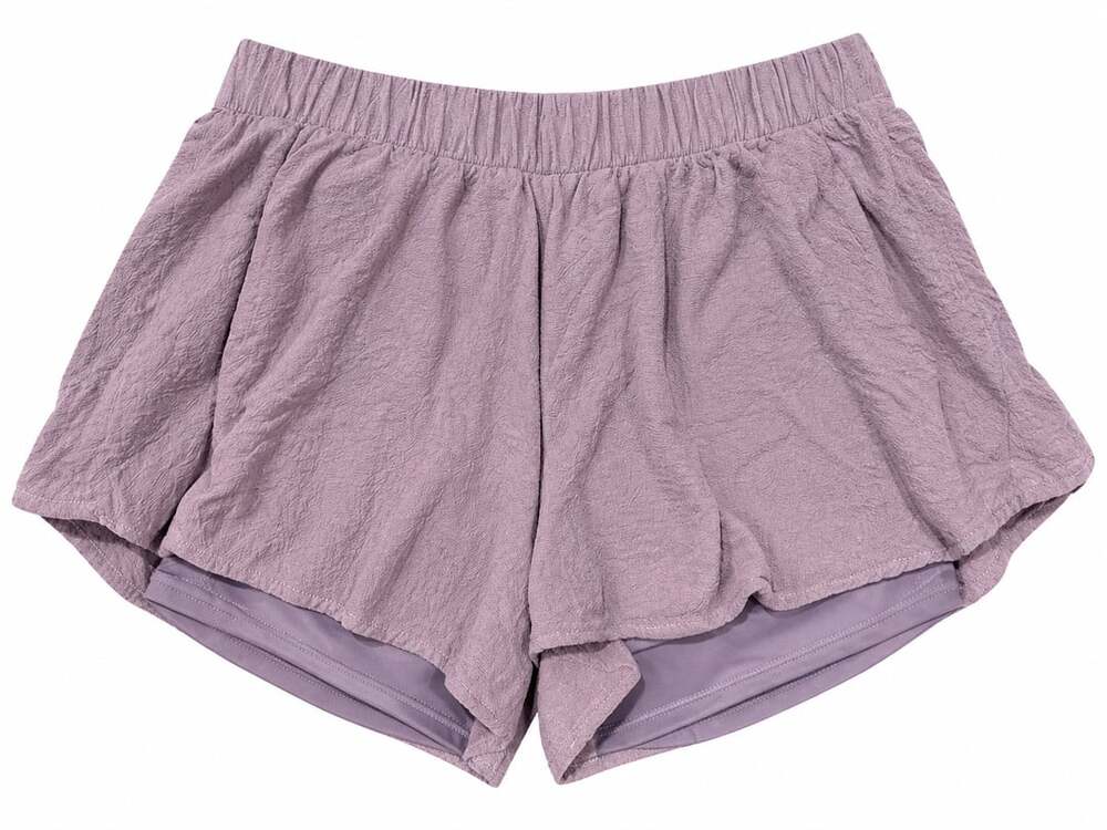 Altar'd State Purple Textured Elastic Waistband Mini Shorts Size S